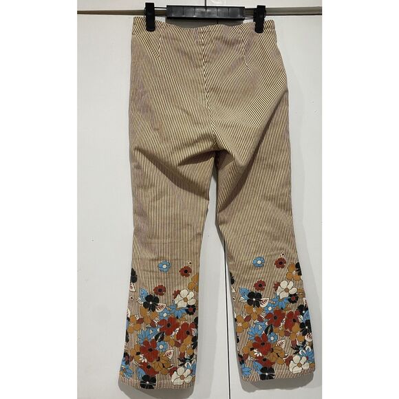 Urban Outfitters BDG Jeans Women Sz 28 Kick Flare High Rise Striped Denim Flower - Picture 8 of 11